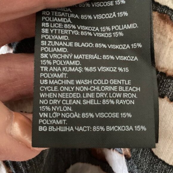 H&M Black Tan and Brown Leopard Maxi Dress, Caftan, Size Large - Picture 6 of 6